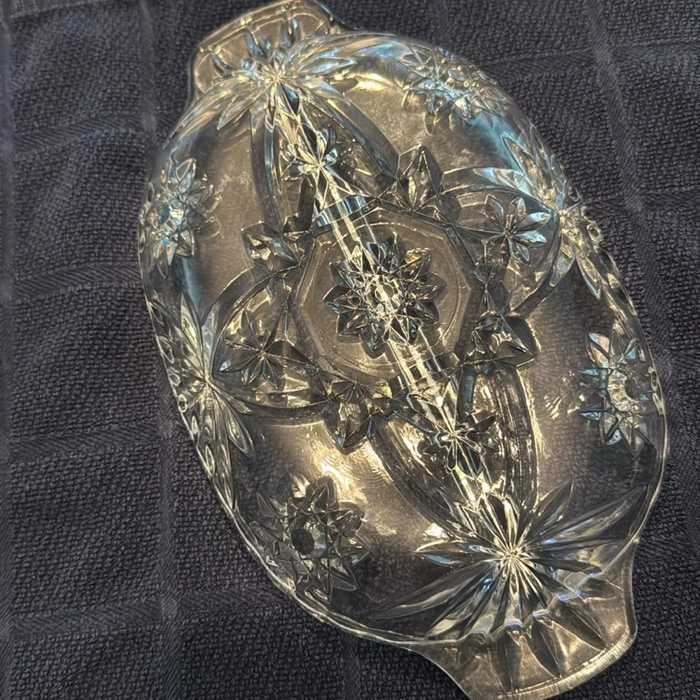 Vintage Star of David elegant divided relish dish